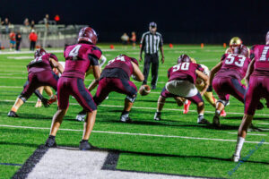 The Waller Bulldog football team defeats Conroe Caney Creek, 41-7, for the Bulldog’s first victory at home since 2021, at Daikin Stadium, Aug. 31, 2024. (Photo by Creighton Holub, courtesy RoninVisuals.com)