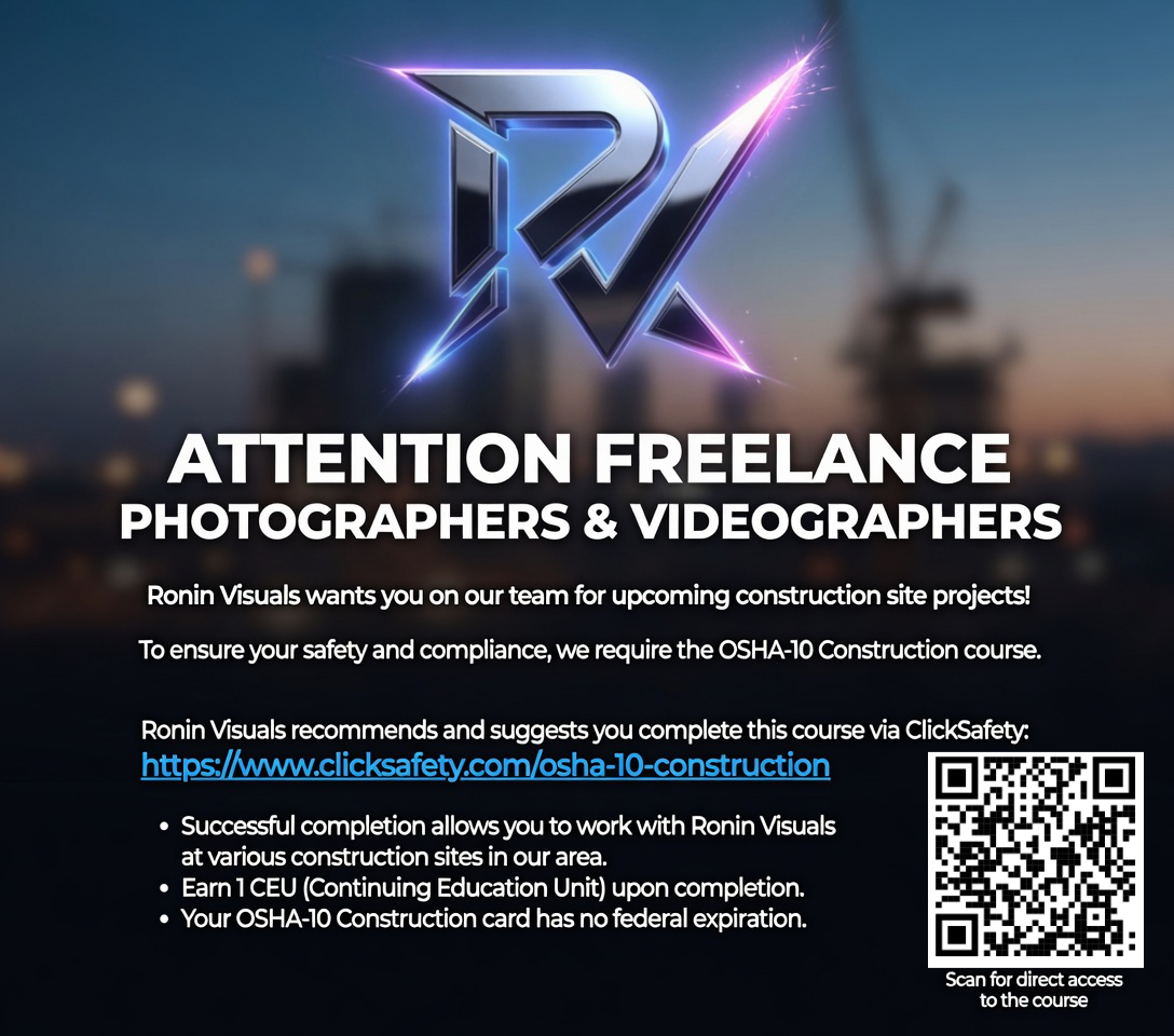 We strongly suggest all freelancers successfully pass the OSHA-10 Construction training. An option is to use ClickSafety at this link - https://www.clicksafety.com/osha-10-construction